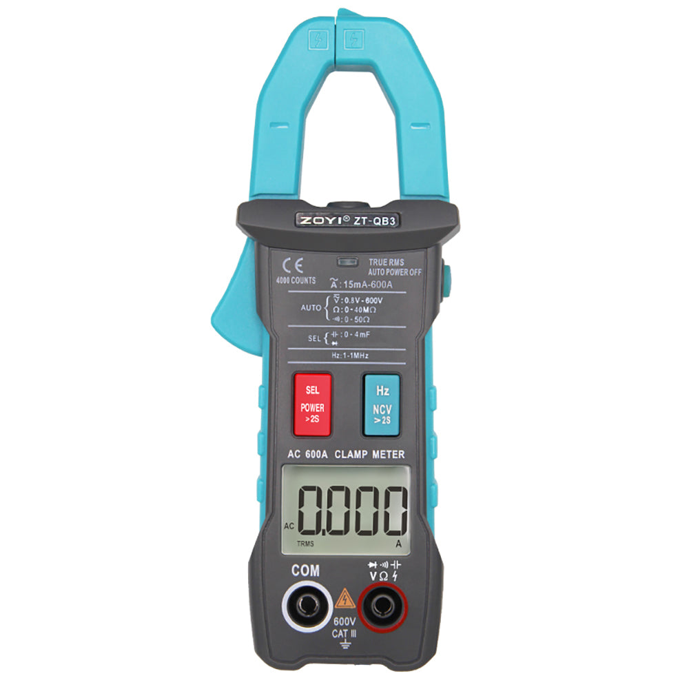 ZOYI ZT-QB1 Digital Bluetooth Multimeter Clamp Meter 4000 Count True RMS DC/AC Voltage Tester AC Current Hz Capacitance Ohm
