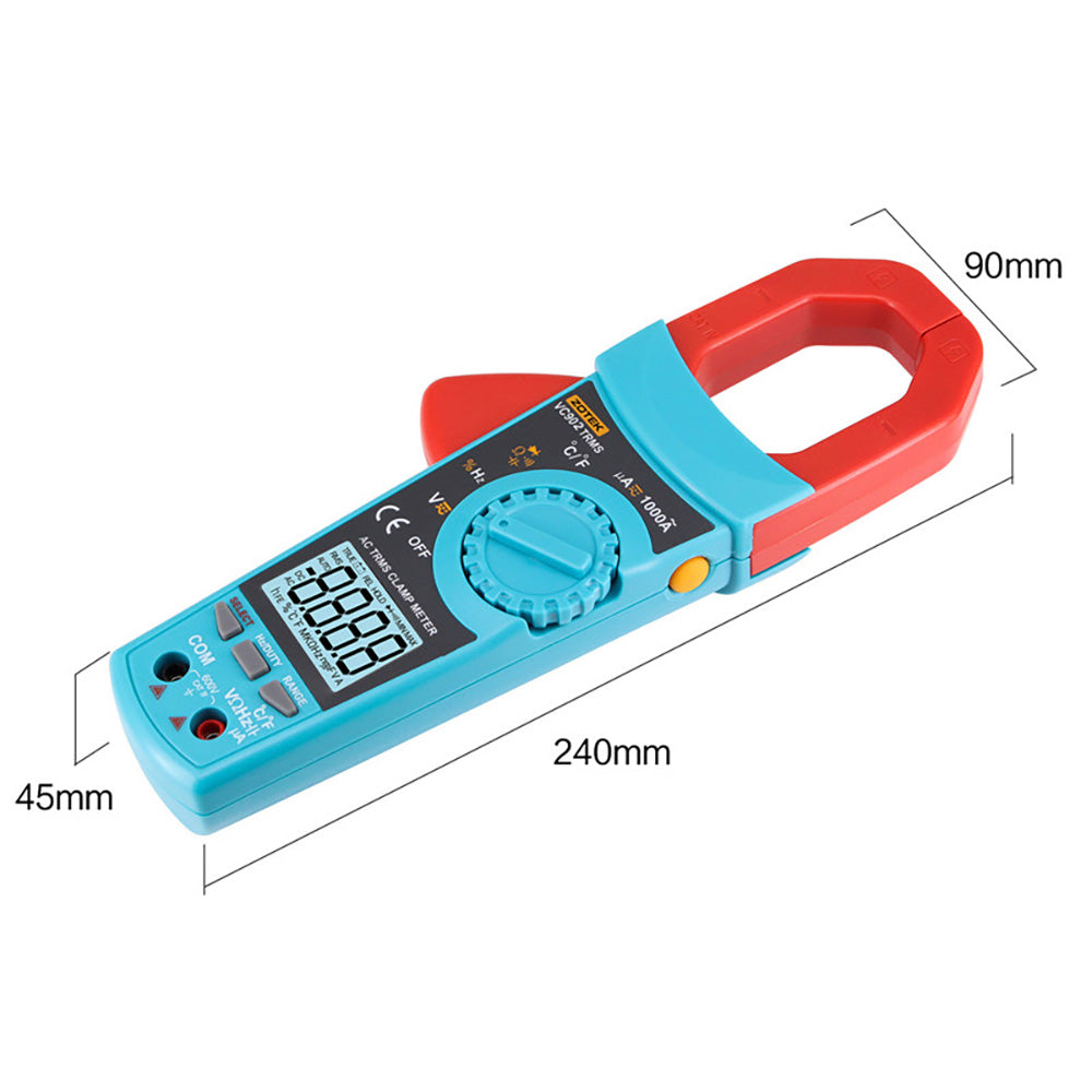 ZOYI Digital AC/DC Clamp Meter True RMS Auto Range Multimeter MAX/MIN NCV Current Voltage Temp Capacitor Tester VC902 / VC903