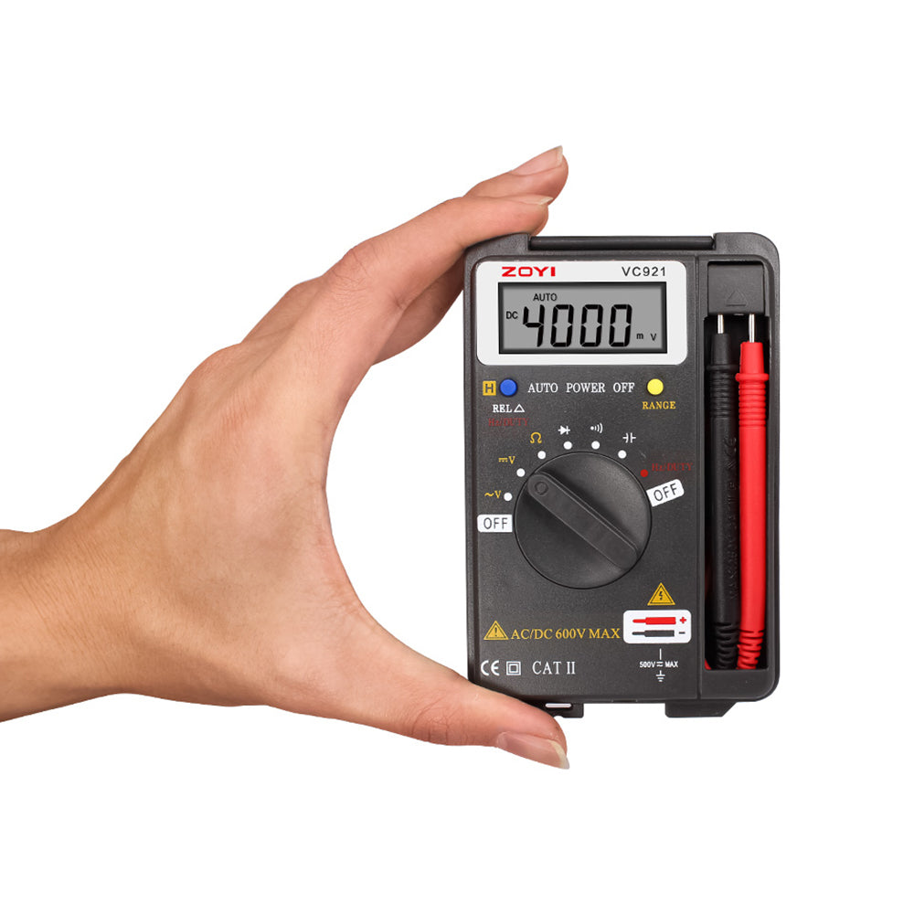 ZOYI VC921 Pocket Style Digital Multimeter 4000 Counts T-RMS Auto Range EBTN DC AC Voltmeter Ammeter Capacitor Ohm Hz NCV Tester