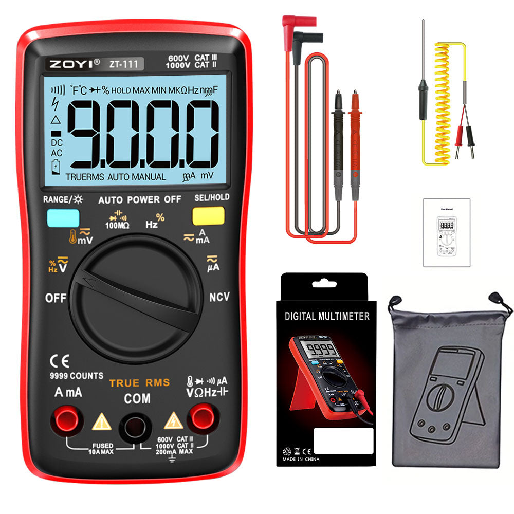 111 Digital Multimeter Tester Transistor Tester Capacitor True-RMS Tester Automotive Electrical Capacitance Meter Temp Diode - Multimeter Tester Auto Ranging