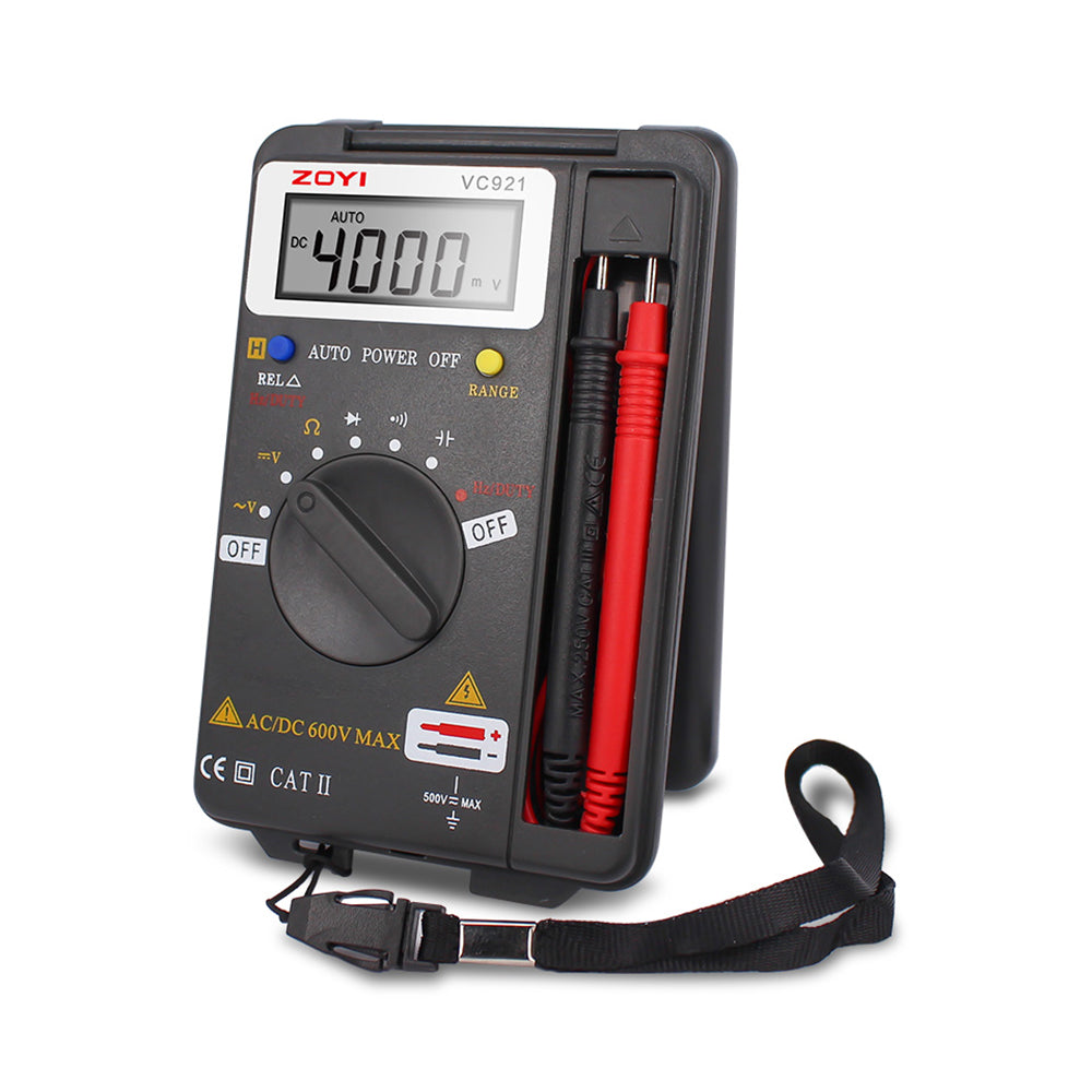 ZOYI VC921 Pocket Style Digital Multimeter 4000 Counts T-RMS Auto Range EBTN DC AC Voltmeter Ammeter Capacitor Ohm Hz NCV Tester