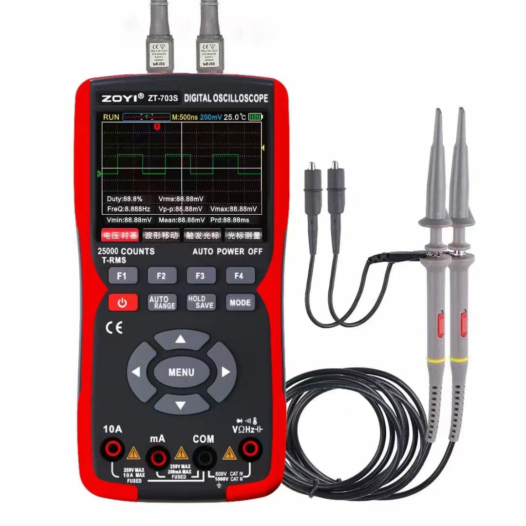 [AMZ FBA Shipping] ZOYI ZT-703S 3-in-1 Oscilloscope Multimeter, 3.5" IPS Display, 50MHz, 280MSa/s, ±400V