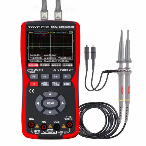 [AMZ FBA Shipping] ZOYI ZT-703S 3-in-1 Oscilloscope Multimeter, 3.5" IPS Display, 50MHz, 280MSa/s, ±400V