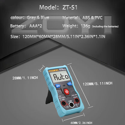 S1 Digital Multimeter Tester Autoranging True RMS Automotive Multimeter with NCV, LCD Backlight Flashlight