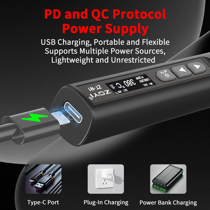 N1 Smart Electric Soldering Iron - 96W Precision Soldering with OLED Display, Rapid Heating, Adjustable Temperature, and PD/QC Protocol Charging