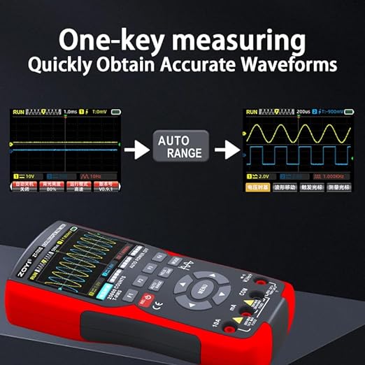 ZOYI ZT-703S 3 in 1 Oscilloscope Multimeter with 3.5 Inch IPS Display,25000 Counts, Dual Channel 50MHZ Bandwidth,280MSa/s High Real-time Sampling Rate,±400V Input Voltage,Measures Ohm-Volt-Tester