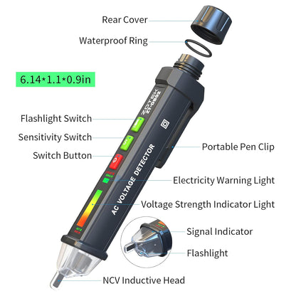 Voltage Tester Pen with Ambient Temperature Display,Non Contact Voltage Tester, Electrical Tester,Live/Null line Tester,Electric Tester with Flashlight,Wire Breakpoint Tester…