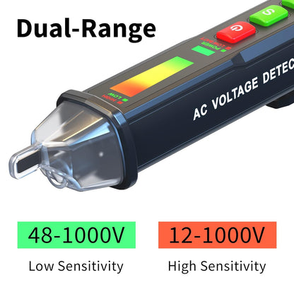 Voltage Tester Pen with Ambient Temperature Display,Non Contact Voltage Tester, Electrical Tester,Live/Null line Tester,Electric Tester with Flashlight,Wire Breakpoint Tester…