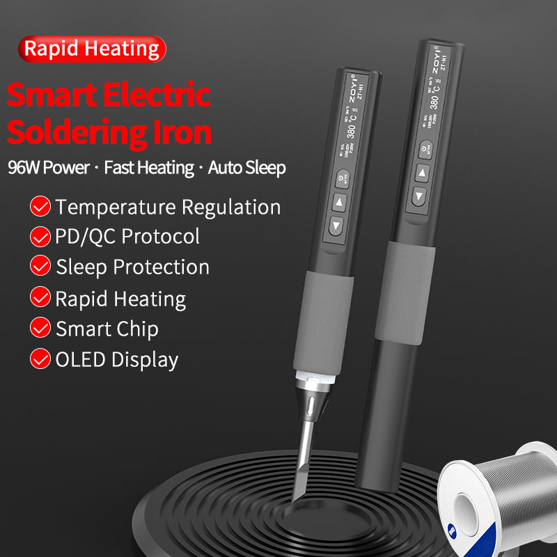 N1 Smart Electric Soldering Iron - 96W Precision Soldering with OLED Display, Rapid Heating, Adjustable Temperature, and PD/QC Protocol Charging