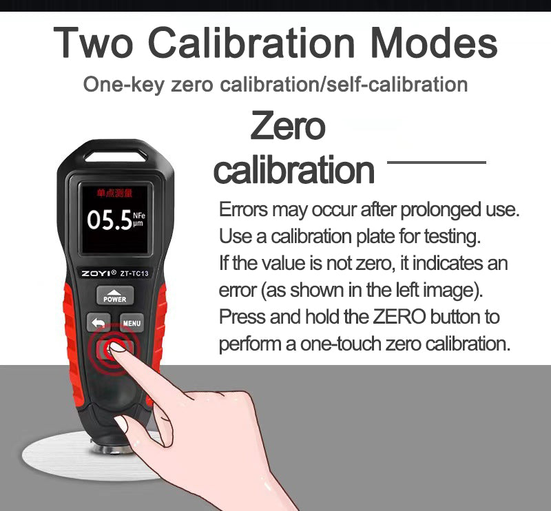 TC13 Car Paint Film Thickness Tester: Precise Coating Thickness Gauge for FE/NFE, Measures 0.1 Micron to 1300, Includes Russian Manual